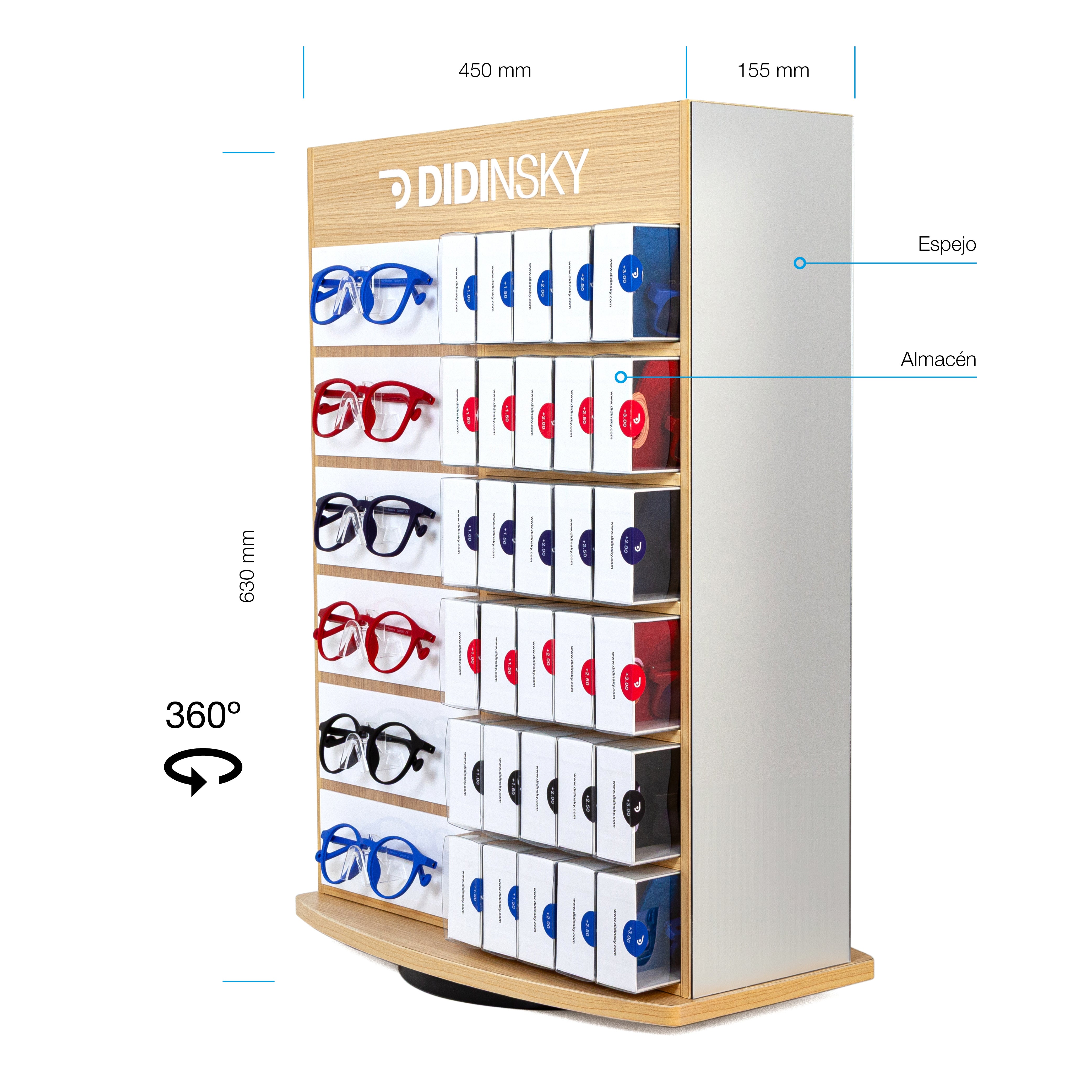 Expositor reading glasses
